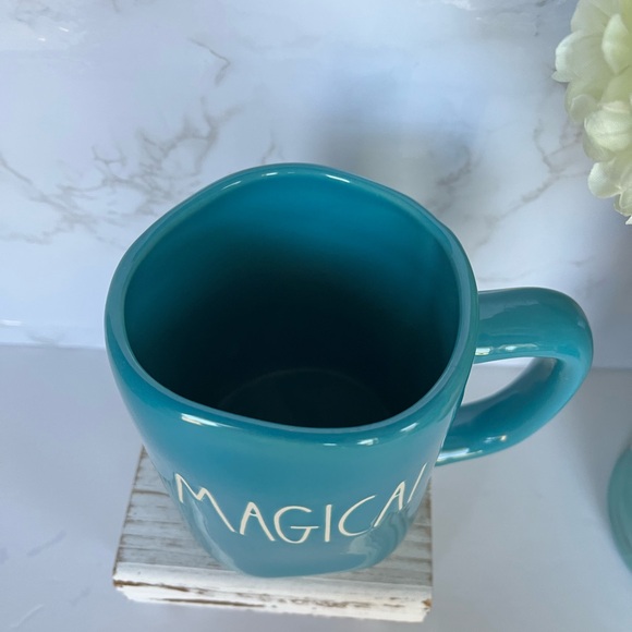 Like New Rae Dunn “MAGICAL” teal bluish colored coffee mug - Picture 2 of 5